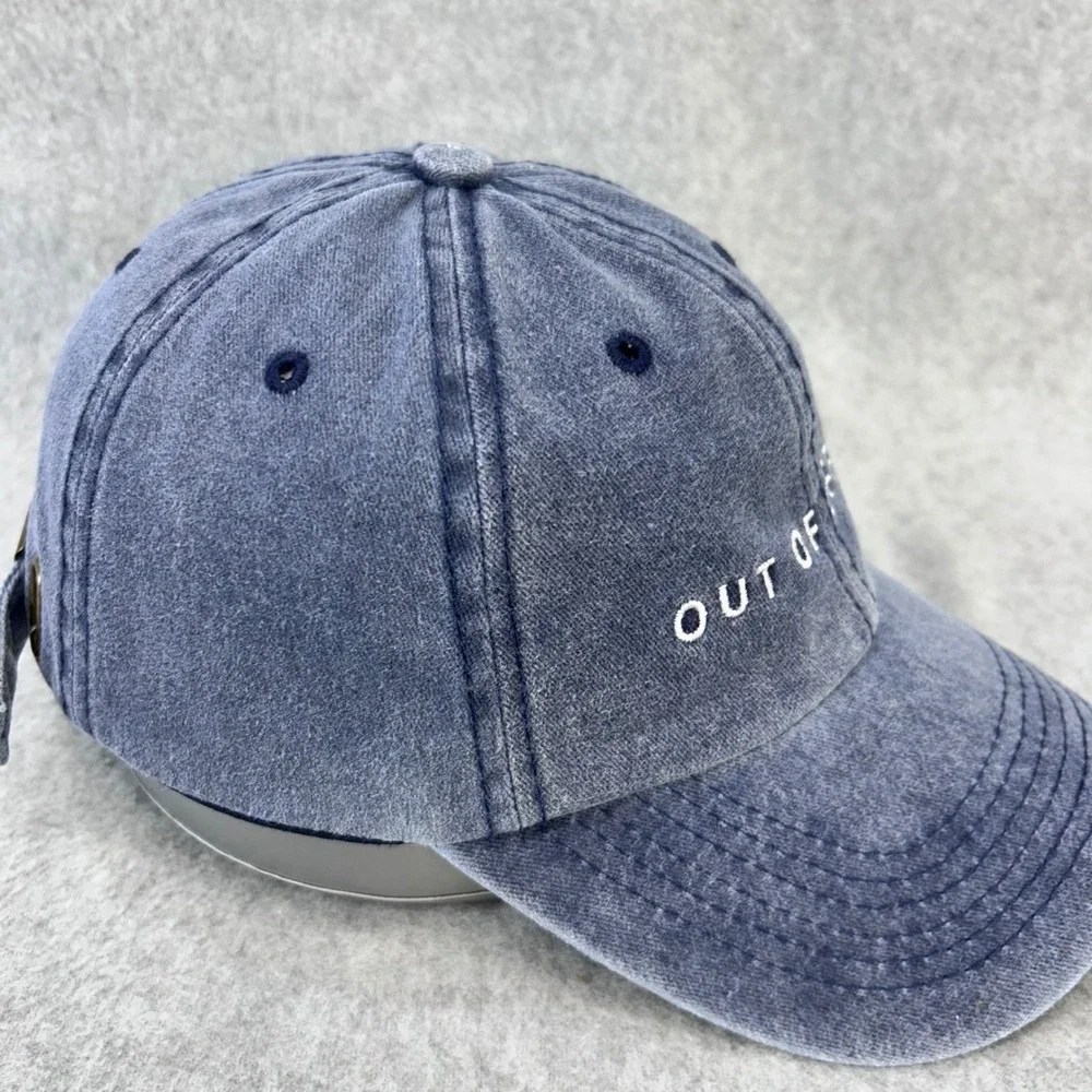 Out Of Office Mens Blue AvantStay Baseball Hat Faded Denim Wash Adjustable OSFA